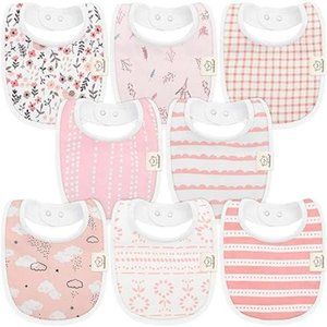 8-Pack Organic Baby Bibs for Girls & Boys - Teething Baby Bib, Baby Boy Bibs